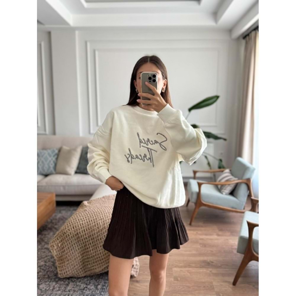SWEATSHIRT 0964 - QATRE - 25KSW0964 - EKRU - L