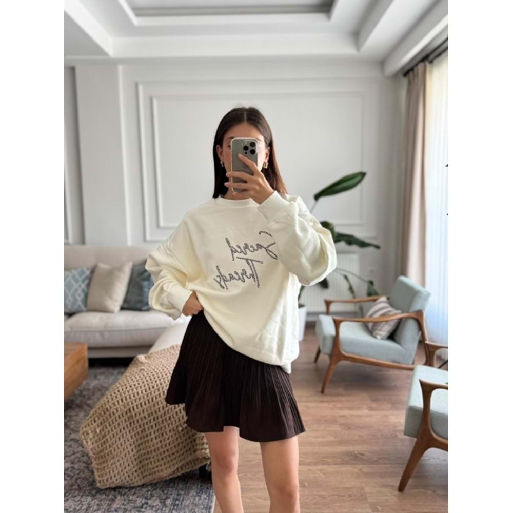 SWEATSHIRT 0964 - QATRE - 25KSW0964 - EKRU - L