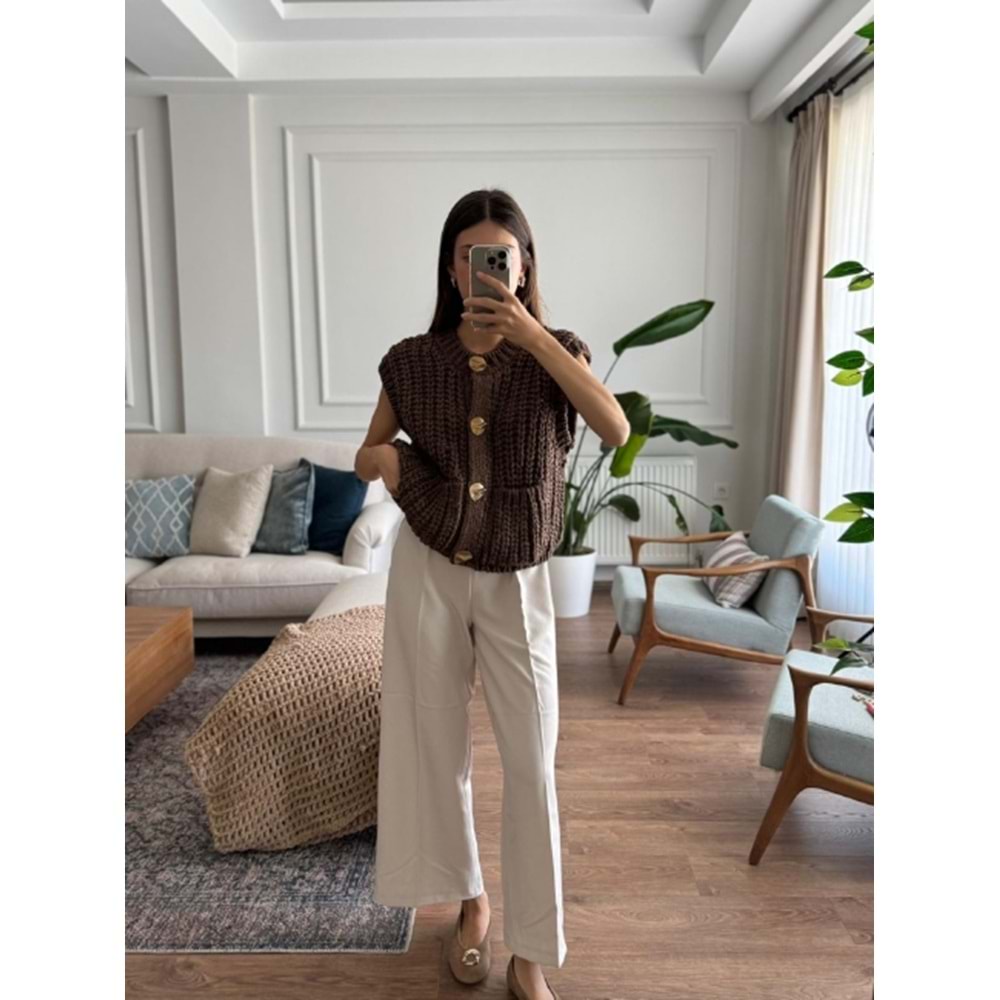 PANTOLON 8097 - QATRE - 25KPN8097 - TAŞ - L