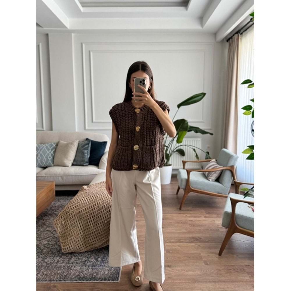 PANTOLON 8097 - QATRE - 25KPN8097 - TAŞ - L