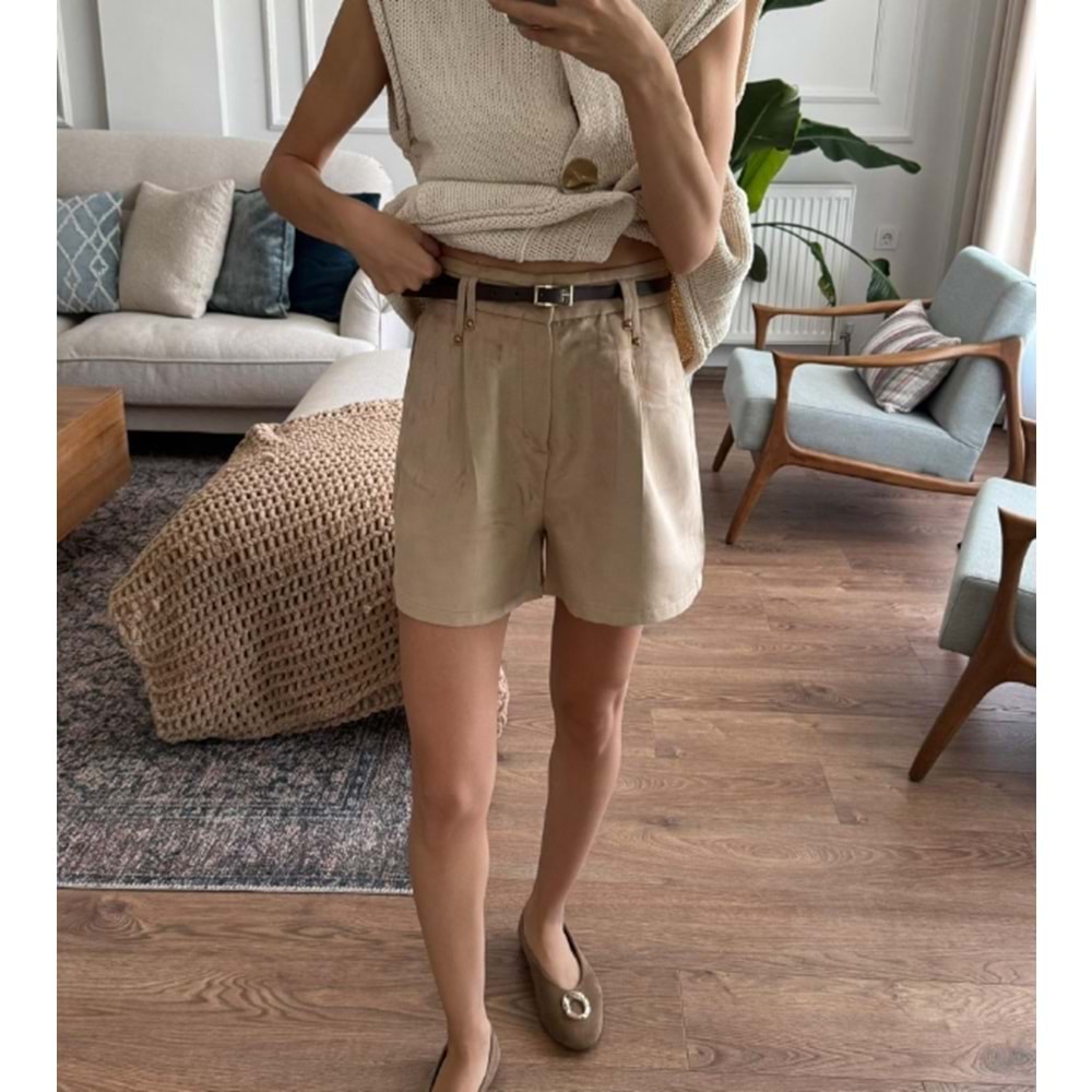 ŞORT 0827 - QATRE - 25KŞRT0827 - BEJ - S