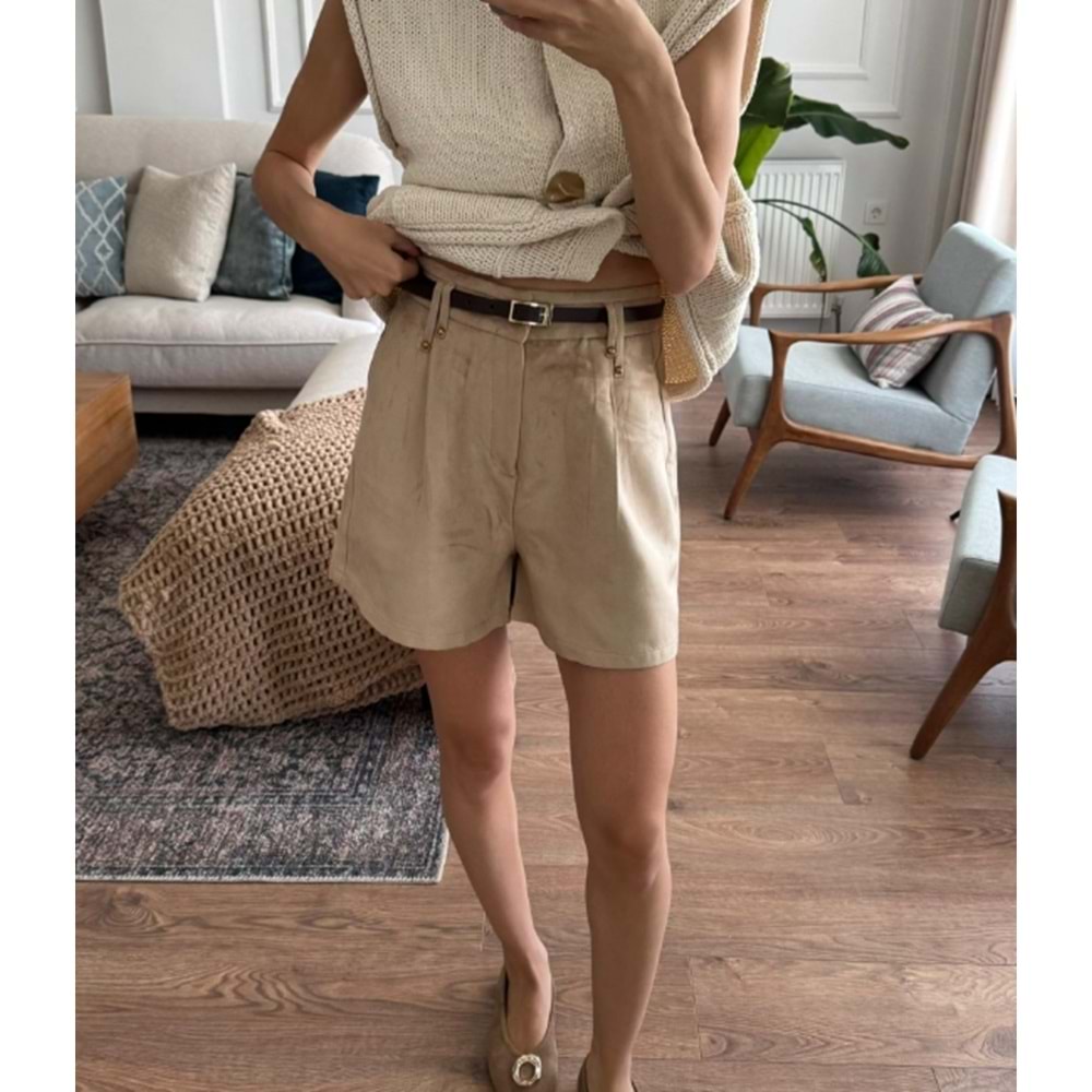 ŞORT 0827 - QATRE - 25KŞRT0827 - BEJ - S