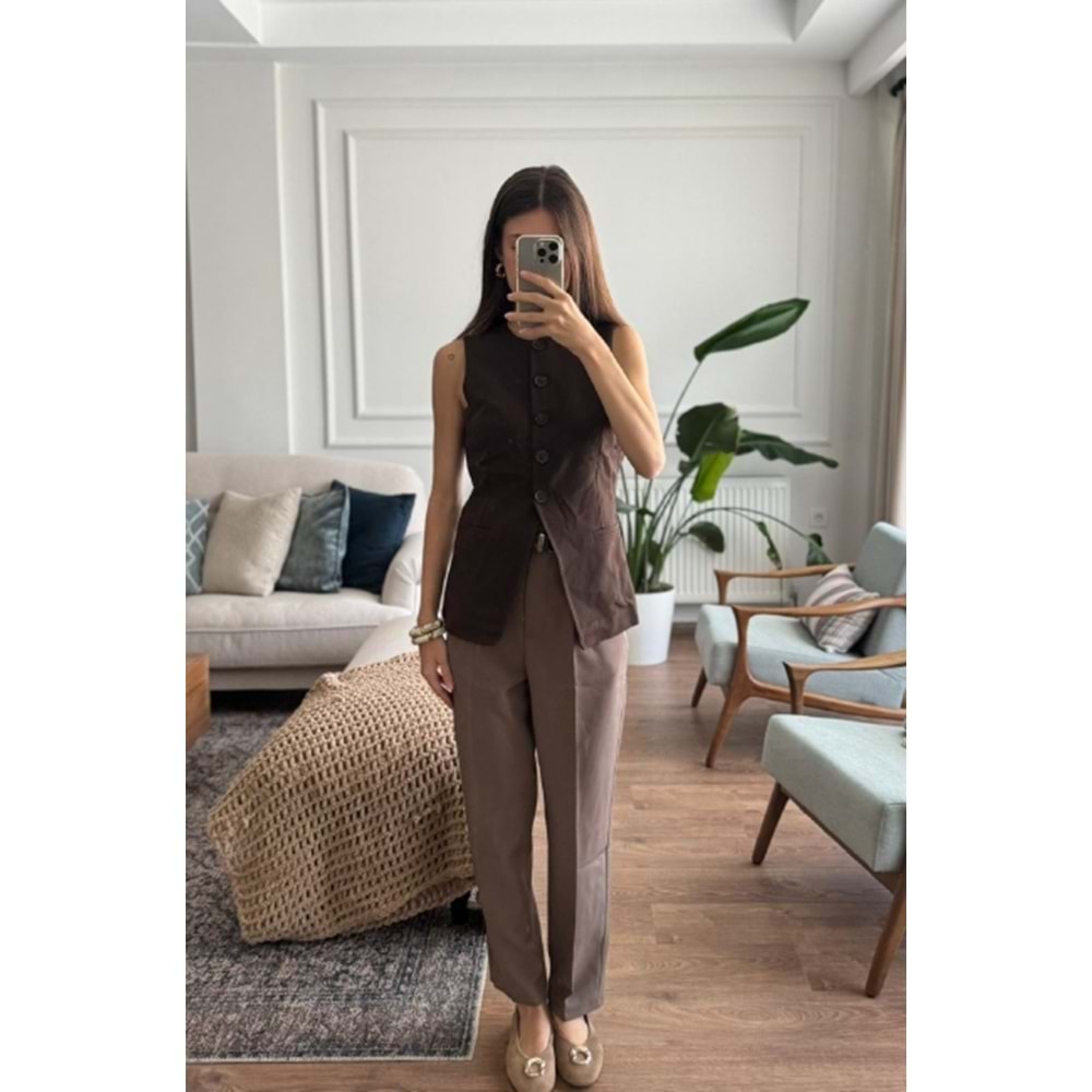 PANTOLON 7963 - QATRE - 25KPN7963 - KAHVE - S