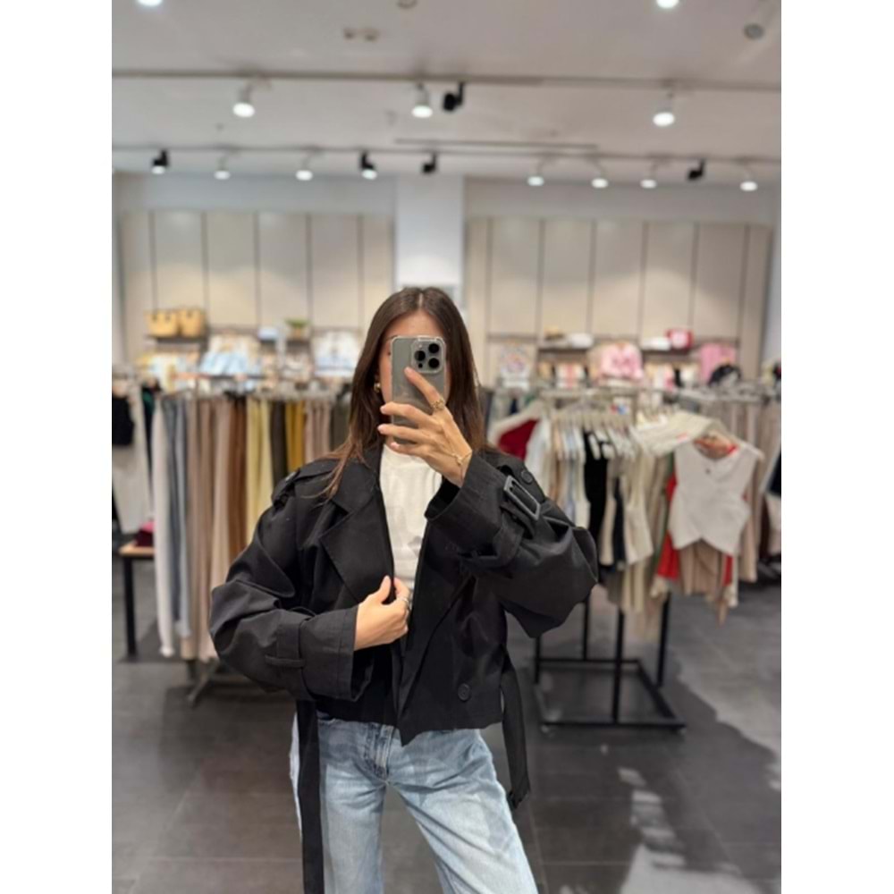 TRENÇKOT 6259 - QATRE - 25KTRÇ6259 - SİYAH - L