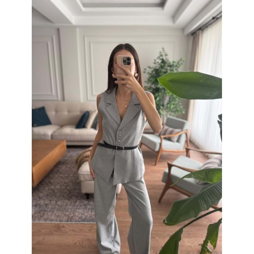 YELEK 9234 - QATRE - 25KYLK9234 - GRİ - M