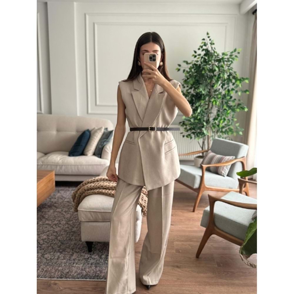 PANTOLON 7156 - QATRE - 25KPN7156 - TAŞ - S