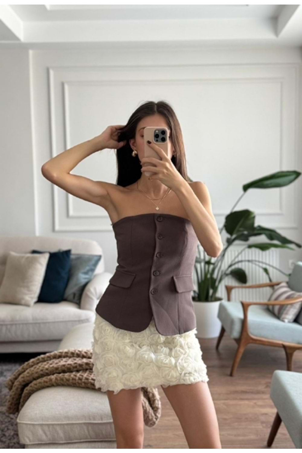 YELEK 9611 - QATRE - 25KYLK9611 - KAHVE