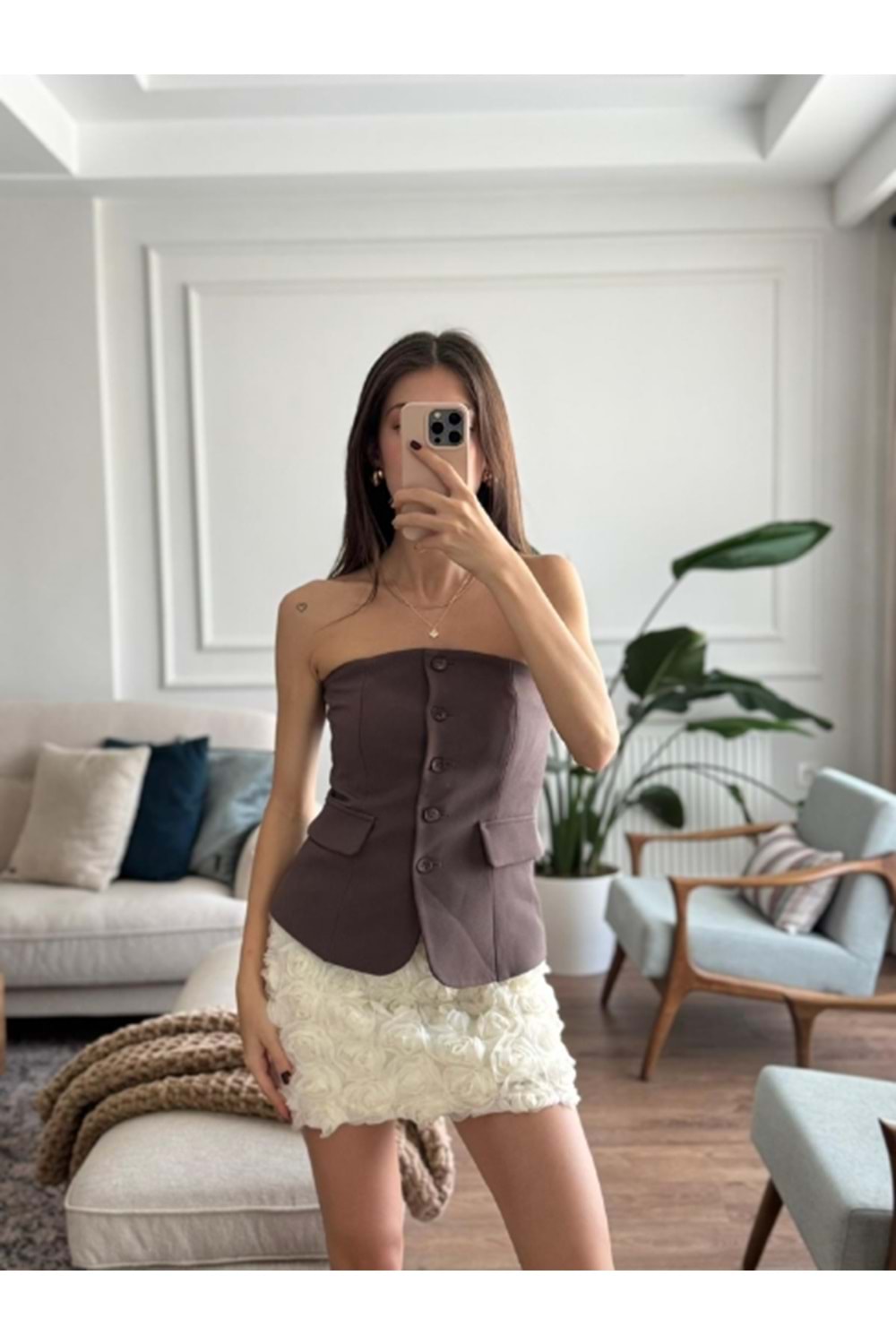 YELEK 9611 - QATRE - 25KYLK9611 - KAHVE