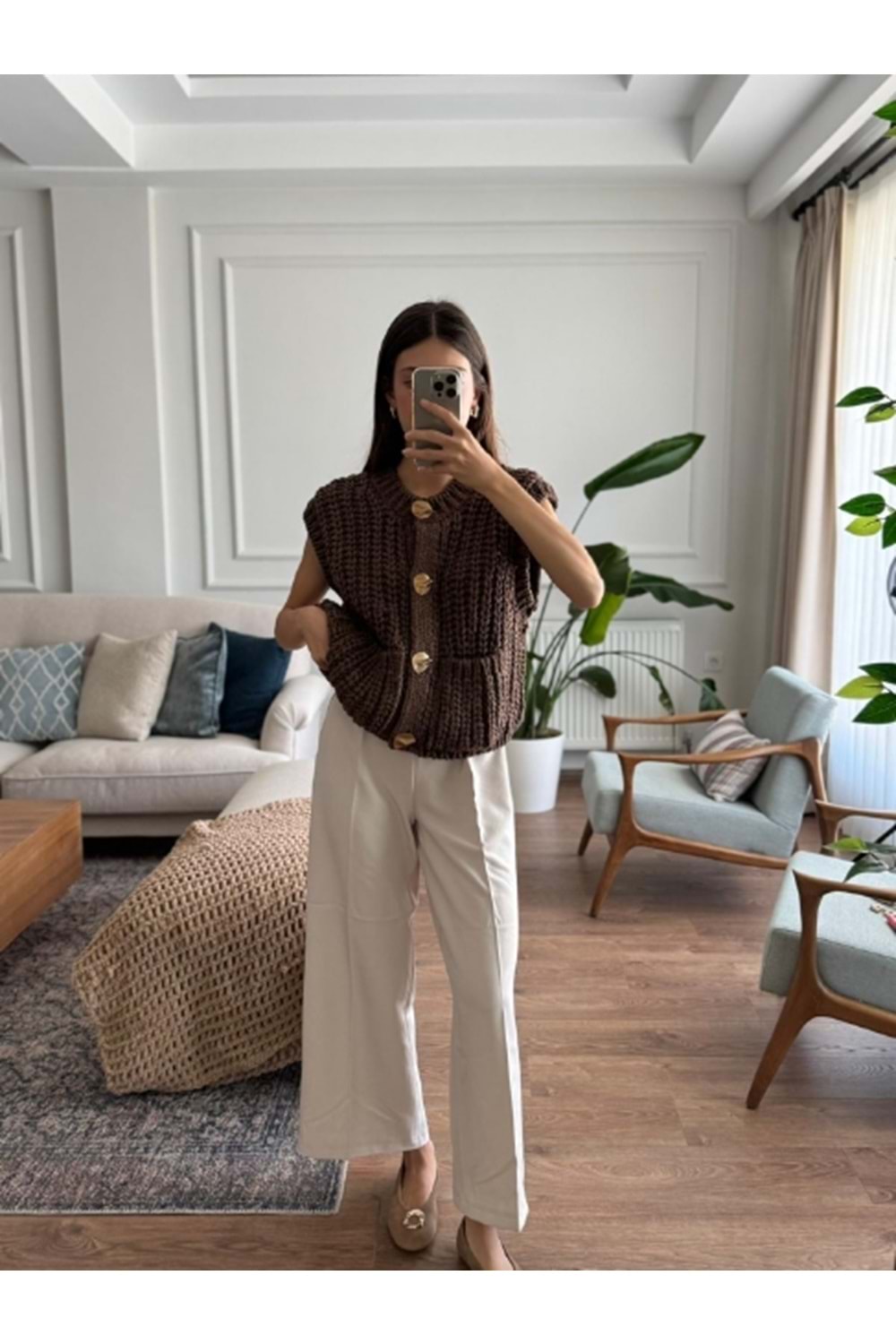 PANTOLON 8097 - QATRE - 26YPN8097 - TAŞ