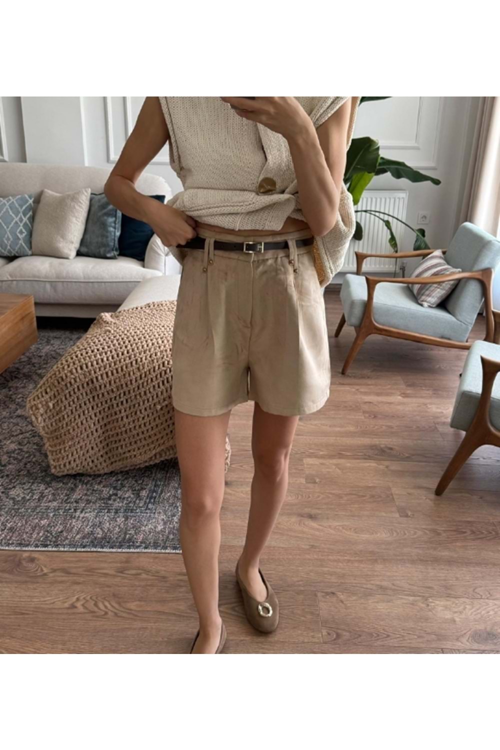 ŞORT 0827 - QATRE - 25KŞRT0827 - BEJ