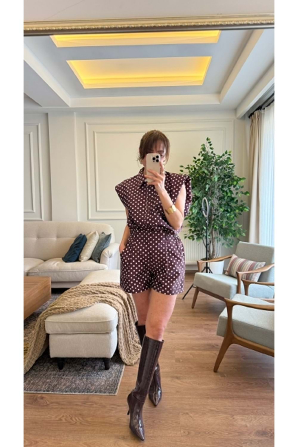 GÖMLEK 0019 - QATRE - 26YGM0019 - KAHVE