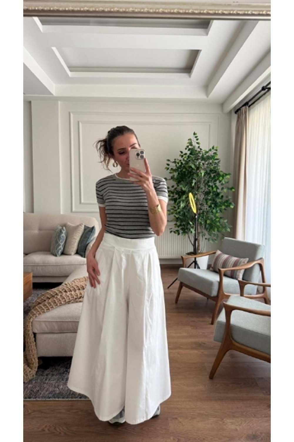 PANTOLON 0776 - QATRE - 26YPN0776 - BEYAZ - M