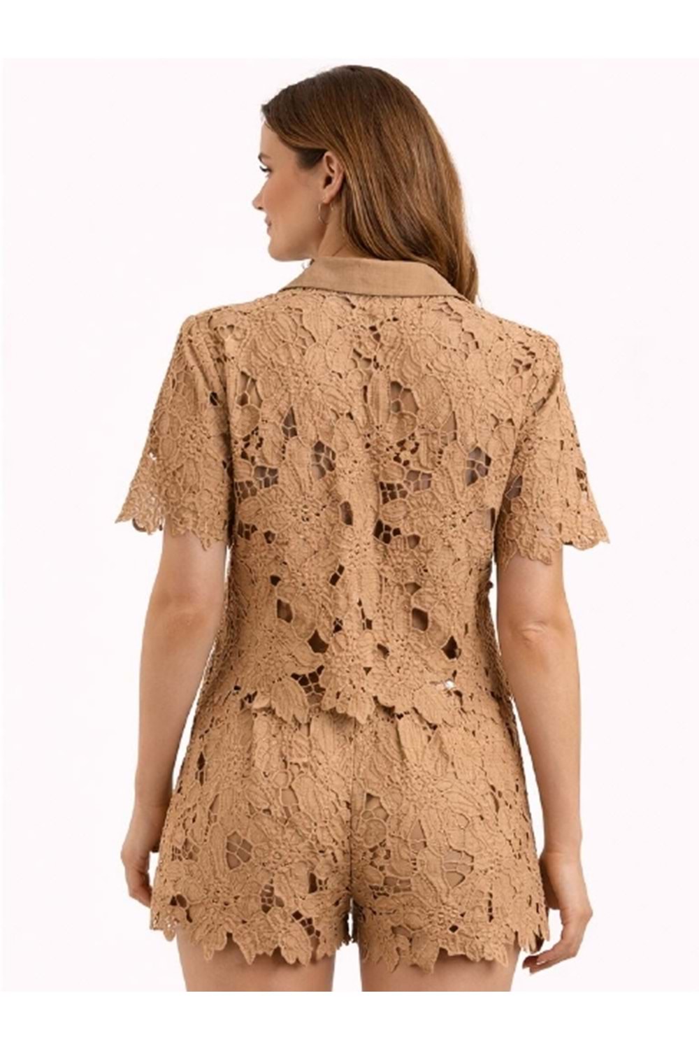 GÖMLEK 9421 - QATRE - 26YGM9421 - KAHVE