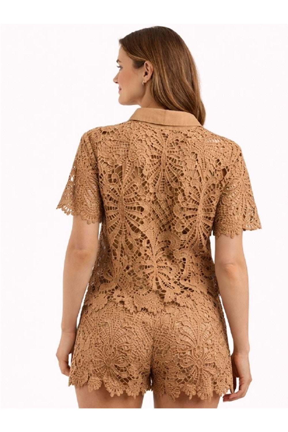 GÖMLEK 9404 - QATRE - 26YGM9404 - KAHVE