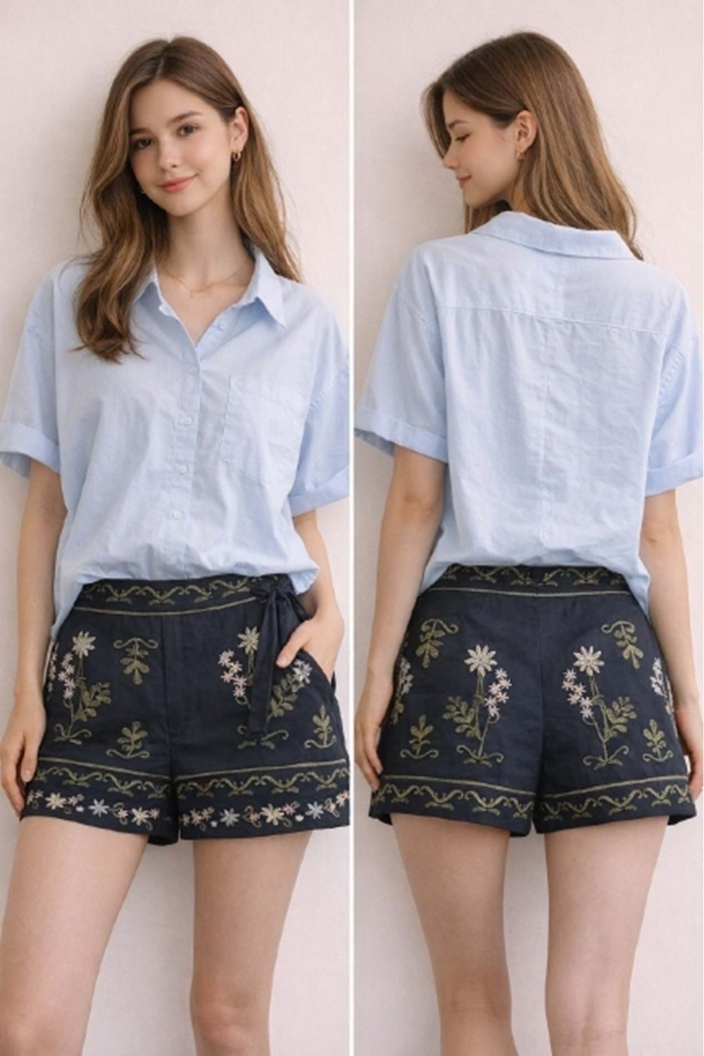 GÖMLEK 1009 - QATRE - 26YGM1009 - MAVİ