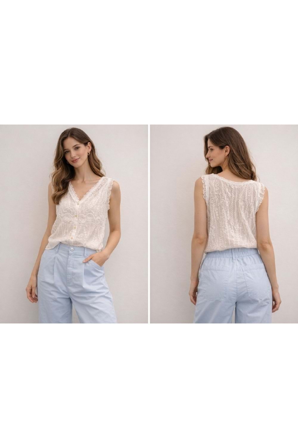 YELEK 8657 - QATRE - 26YYLK8657 - BEYAZ