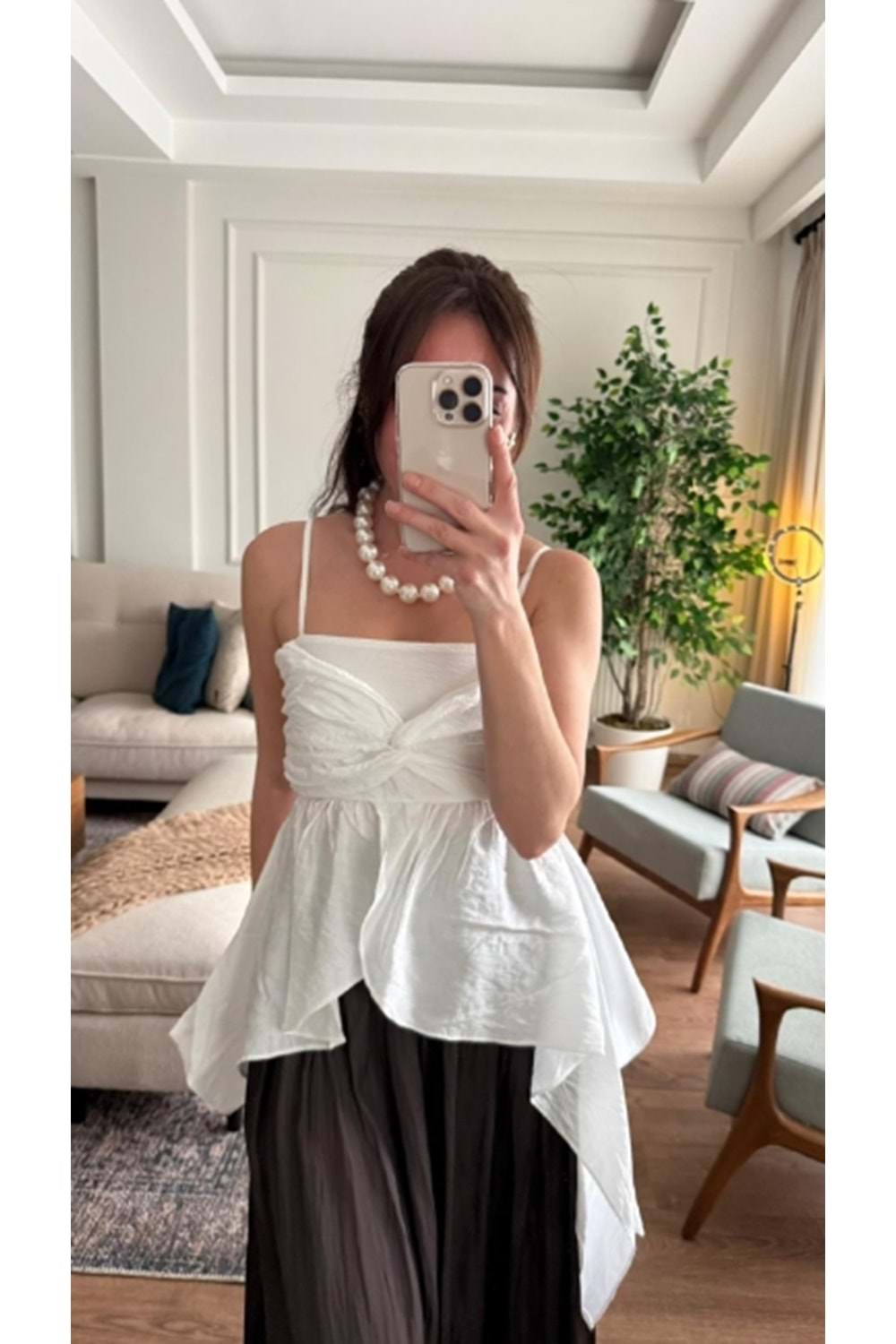 BLUZ 1663 - QATRE - 26YBL1663 - EKRU