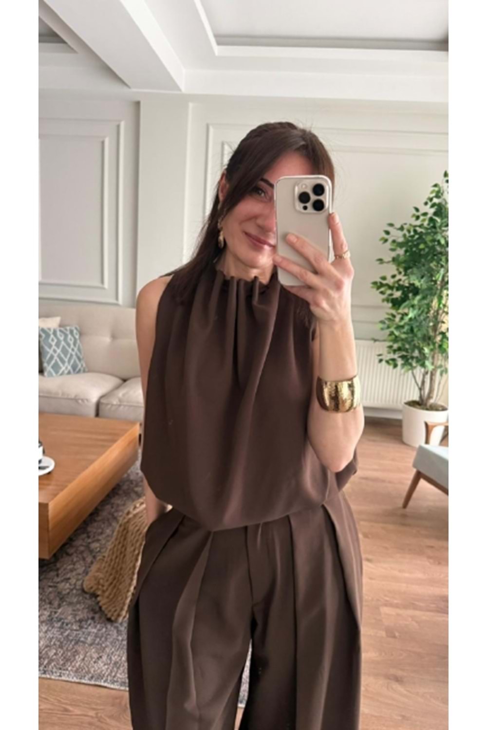 BLUZ 0011 - QATRE - 26YBL0011 - KAHVE