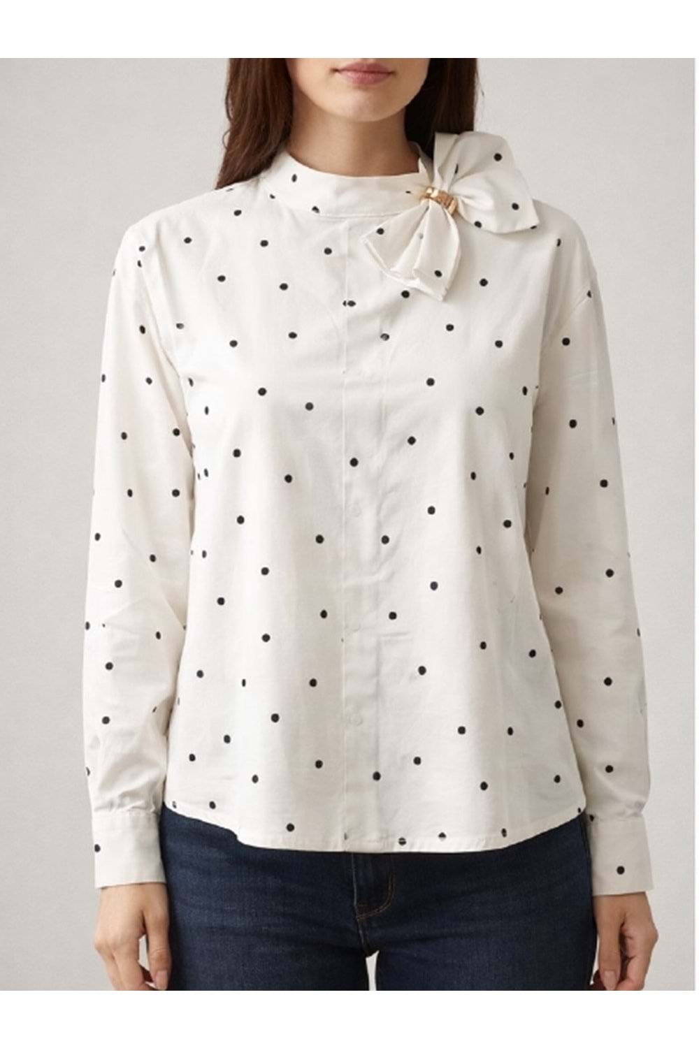 BLUZ 0654 - QATRE - 26YBL0654 - EKRU