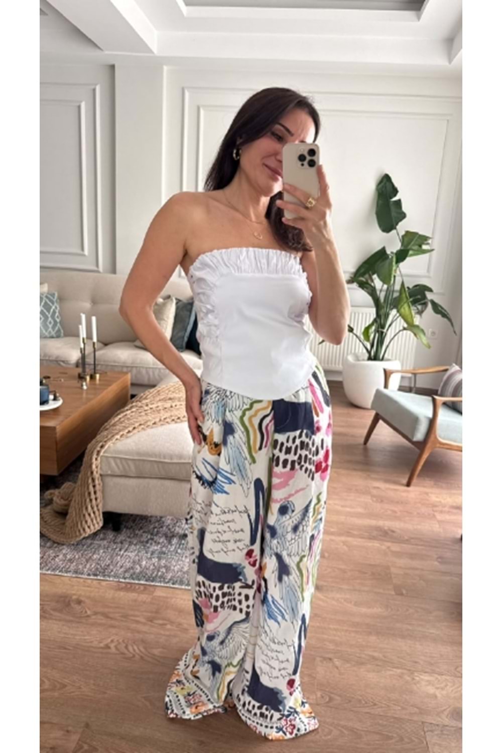 BLUZ 8547 - QATRE - 26YBL8547 - BEYAZ
