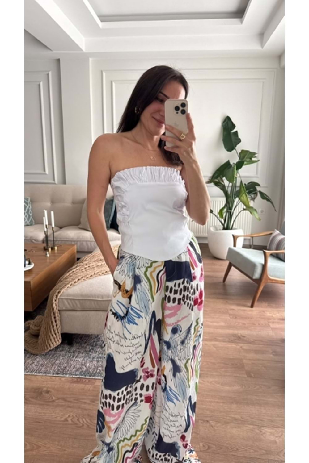 BLUZ 8547 - QATRE - 26YBL8547 - BEYAZ