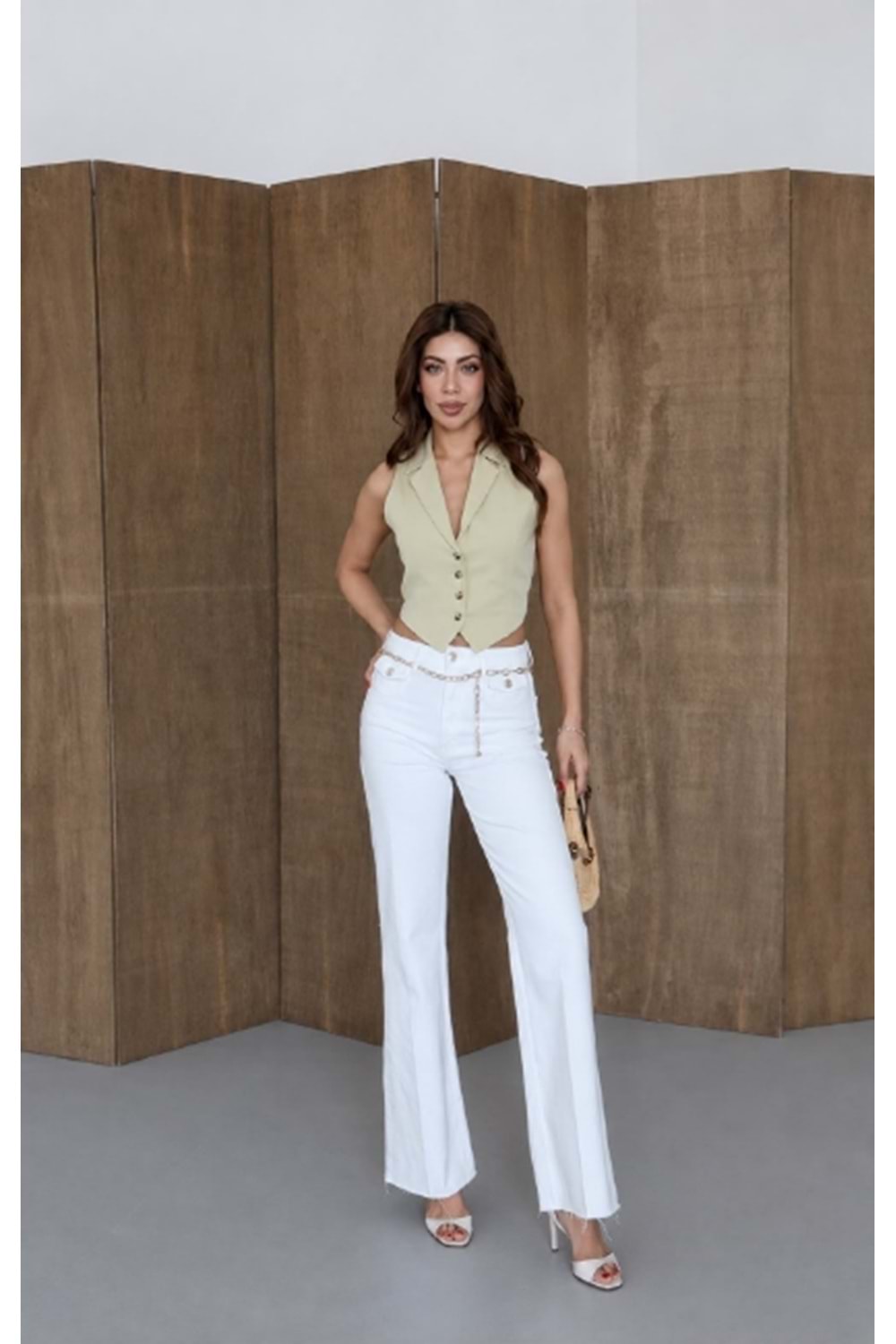 PANTOLON 8158 - QATRE - 26YPN8158 - BEYAZ
