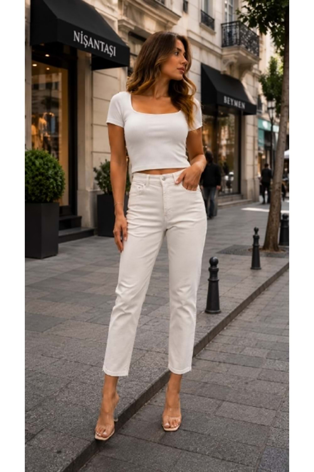 PANTOLON 7129 - QATRE - 26YPN7129 - BEYAZ