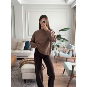 SWEATSHIRT 0802 - QATRE - 25KSW0802 - KAHVE - S