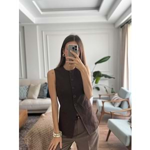 YELEK 0933 - QATRE - 25KYLK0933 - KAHVE - M