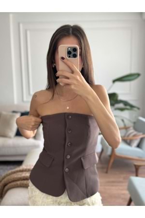 YELEK 9611 - QATRE - 25KYLK9611 - KAHVE