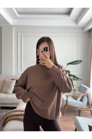 SWEATSHIRT 0802 - QATRE - 25KSW0802 - KAHVE