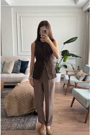 PANTOLON 7963 - QATRE - 25KPN7963 - KAHVE