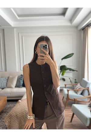 YELEK 0933 - QATRE - 25KYLK0933 - KAHVE