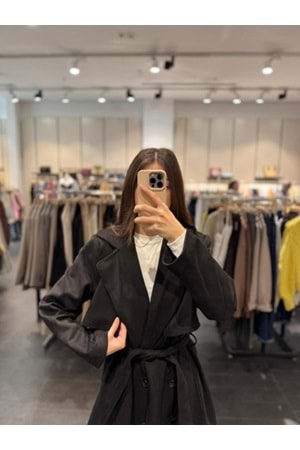 TRENÇKOT 4001 - QATRE - 25KTRÇ4001 - SİYAH