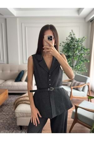 YELEK 9234 - QATRE - 25KYLK9234 - SİYAH