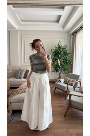 PANTOLON 0776 - QATRE - 26YPN0776 - BEYAZ - M