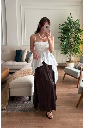 BLUZ 1663 - QATRE - 26YBL1663 - EKRU