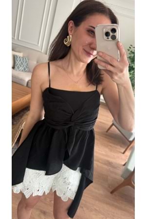 BLUZ 1663 - QATRE - 26YBL1663 - SİYAH