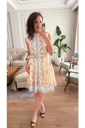 ELBİSE 7993 - QATRE - 26YEL7993 - EKRU