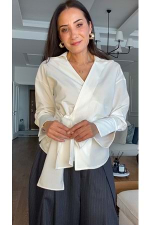 BLUZ 0130 - QATRE - 26KBL0130 - BEYAZ