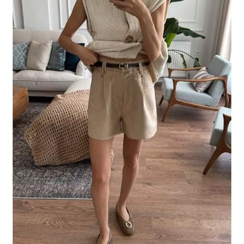 ŞORT 0827 - QATRE - 25KŞRT0827 - BEJ - S