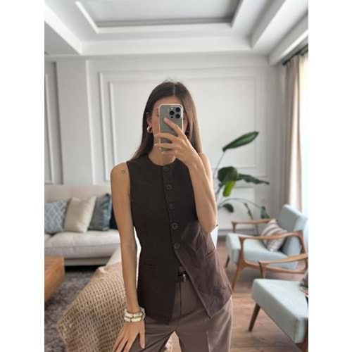 YELEK 0933 - QATRE - 25KYLK0933 - KAHVE - M