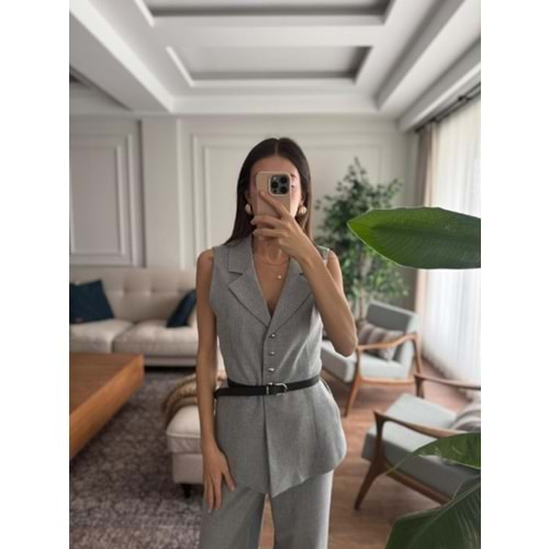 YELEK 9234 - QATRE - 25KYLK9234 - GRİ - M