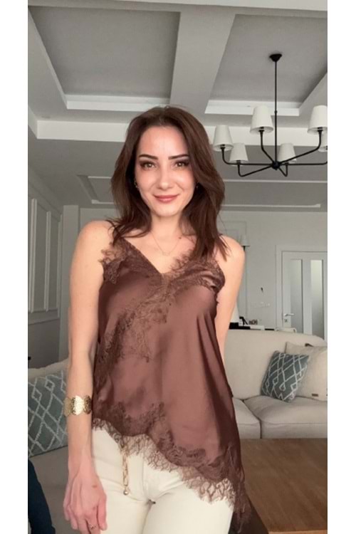 BLUZ 1742 - QATRE - 26YBL1742 - KAHVE