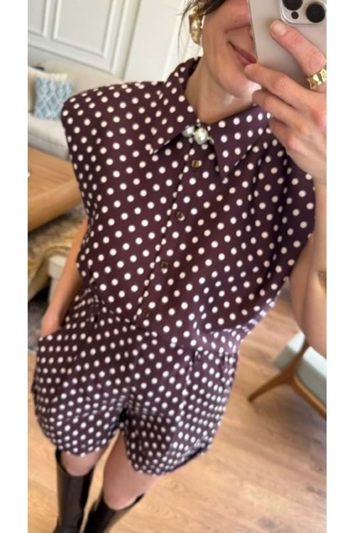 GÖMLEK 0019 - QATRE - 26YGM0019 - KAHVE