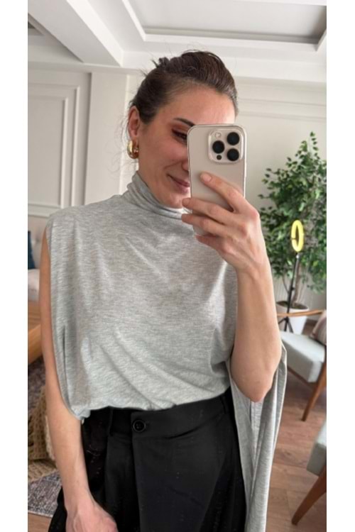 BLUZ 8210 - QATRE - 26YBL8210 - GRİ