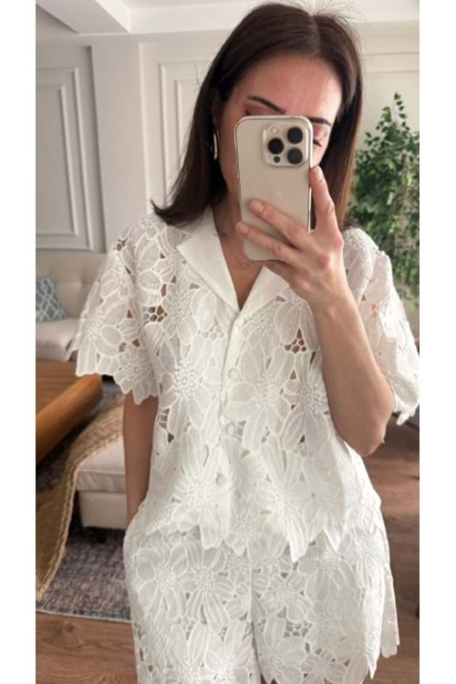 ŞORT 9421 - QATRE - 26YŞRT9421 - BEYAZ