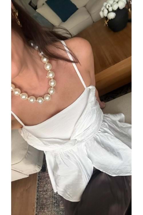 BLUZ 1663 - QATRE - 26YBL1663 - EKRU