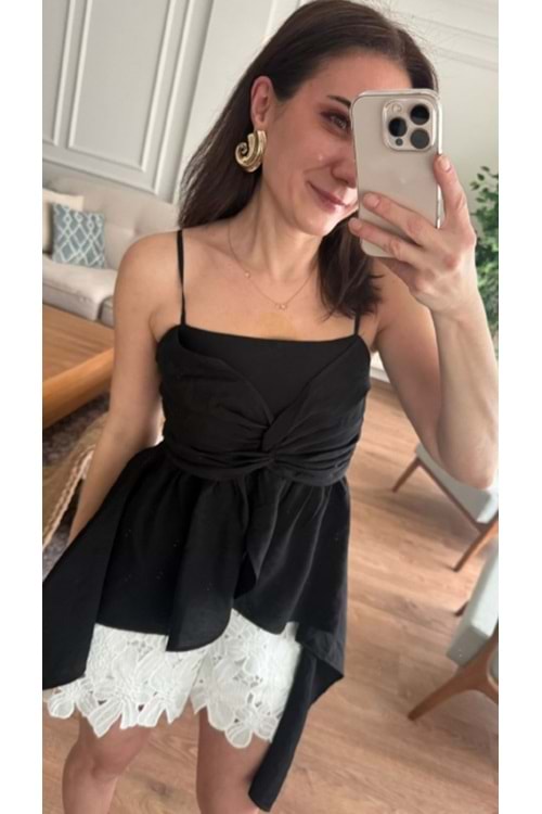 BLUZ 1663 - QATRE - 26YBL1663 - SİYAH