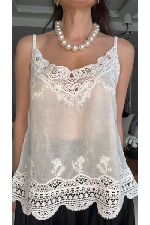 BLUZ 0890 - QATRE - 26YBL0890 - BEYAZ